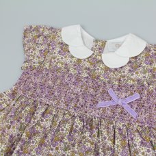 K34221: Baby Girls Lined Dress With Embroidery Detail  (1-2 Years)